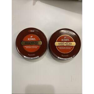 Kiwi Jumbo Brown Shoe Polish Cream (70g = 2 1/2 oz) Lot Of 2 Leather Boots